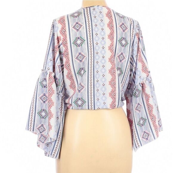 Lavender Fields Flare Sleeve Peasant Blouse - Picture 3 of 3